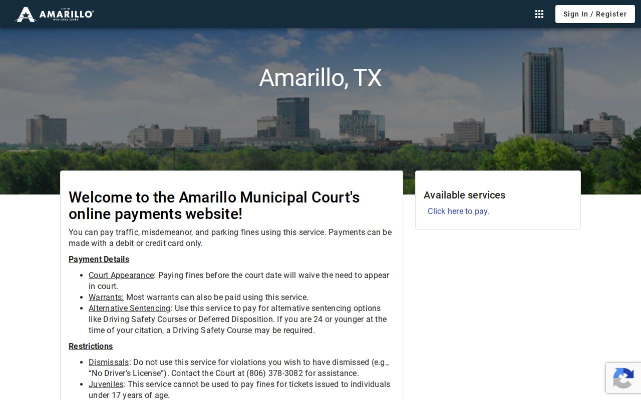 Official Amarillo Municipal Court payment portal
